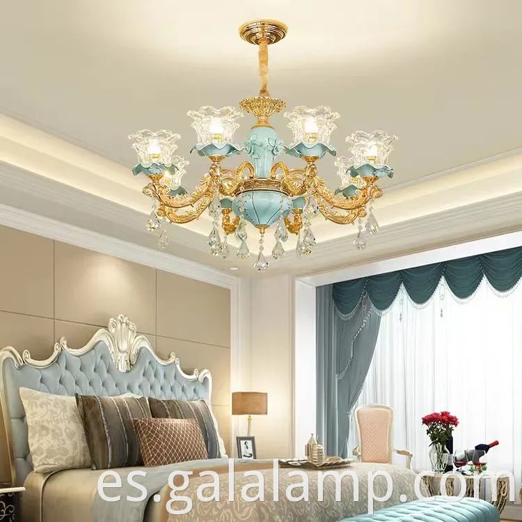 Elegante candelabro colgante de lujo de cristal K9 para hoteles